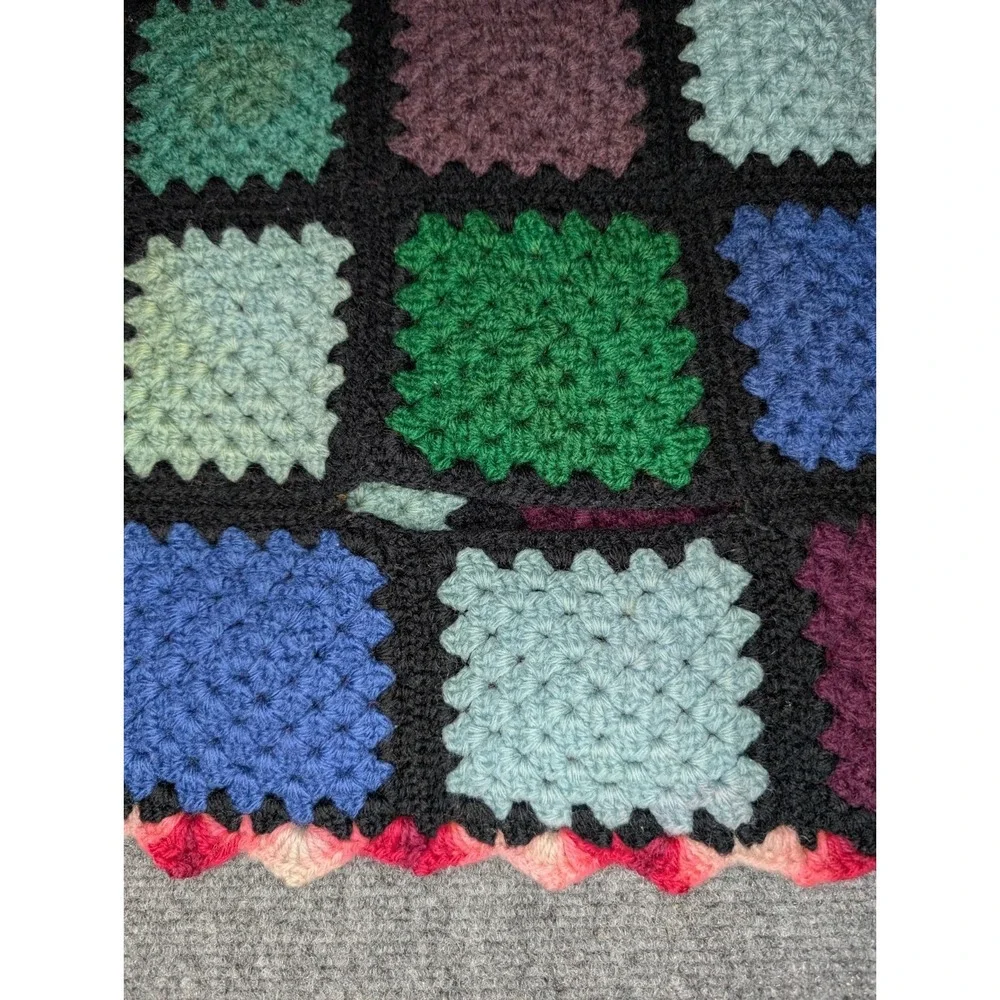 Handmade‎ Crochet Granny Square Bed/ Sofa Couch Runner 58x38 Multicolored READ